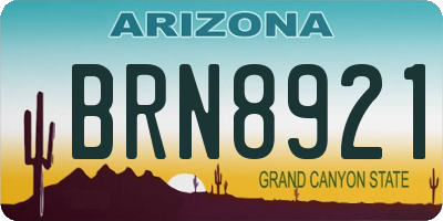 AZ license plate BRN8921