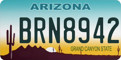 AZ license plate BRN8942
