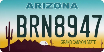 AZ license plate BRN8947