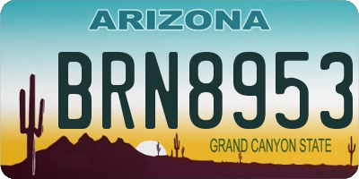 AZ license plate BRN8953