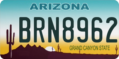 AZ license plate BRN8962