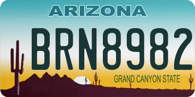 AZ license plate BRN8982