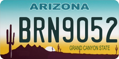 AZ license plate BRN9052