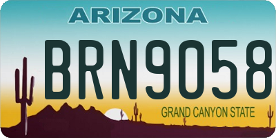 AZ license plate BRN9058