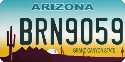 AZ license plate BRN9059