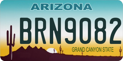 AZ license plate BRN9082