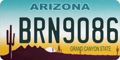 AZ license plate BRN9086