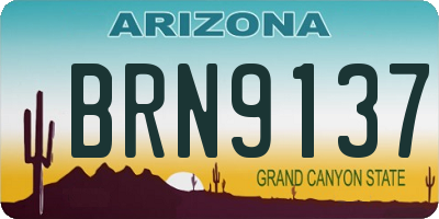 AZ license plate BRN9137