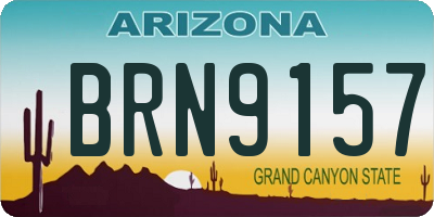 AZ license plate BRN9157