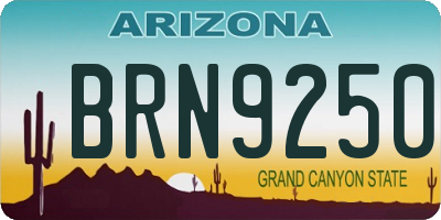 AZ license plate BRN9250