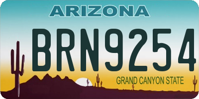 AZ license plate BRN9254