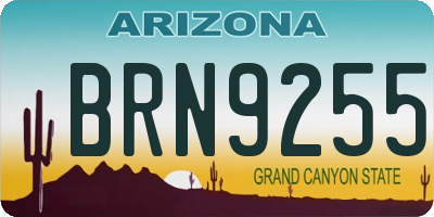AZ license plate BRN9255