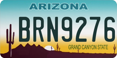AZ license plate BRN9276