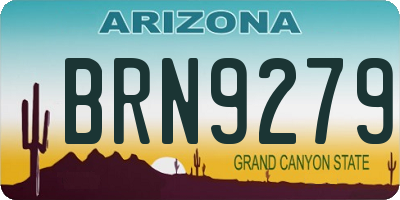 AZ license plate BRN9279