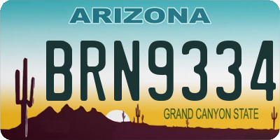 AZ license plate BRN9334
