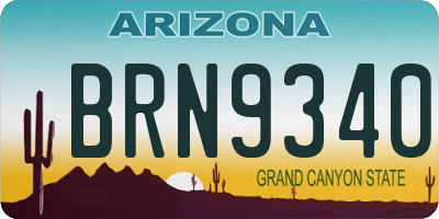 AZ license plate BRN9340