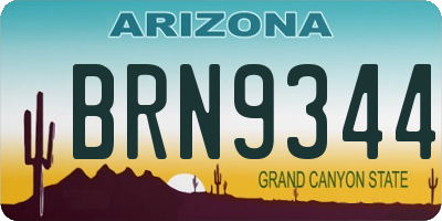 AZ license plate BRN9344