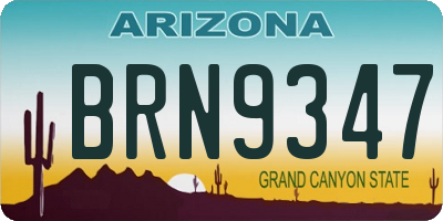 AZ license plate BRN9347