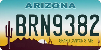 AZ license plate BRN9382