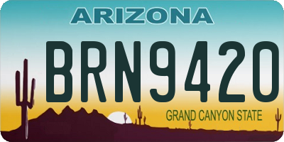 AZ license plate BRN9420
