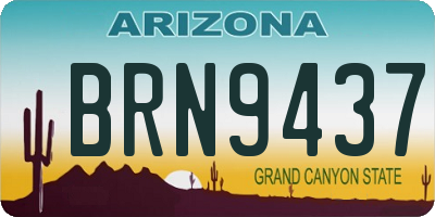 AZ license plate BRN9437