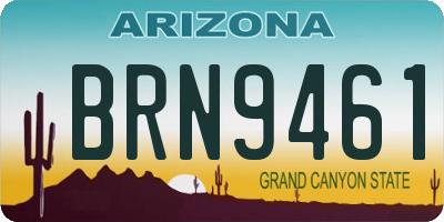 AZ license plate BRN9461