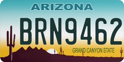 AZ license plate BRN9462