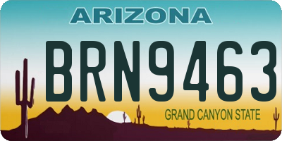 AZ license plate BRN9463