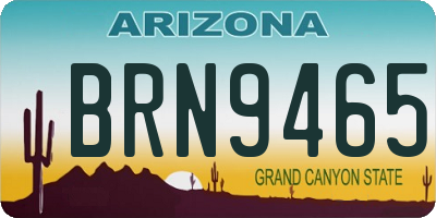 AZ license plate BRN9465
