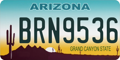 AZ license plate BRN9536
