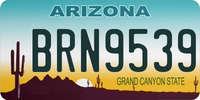 AZ license plate BRN9539