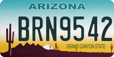 AZ license plate BRN9542