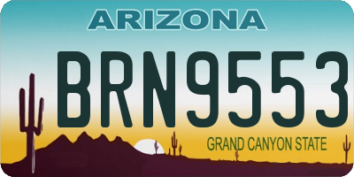 AZ license plate BRN9553