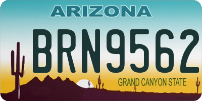 AZ license plate BRN9562
