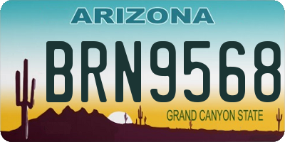 AZ license plate BRN9568
