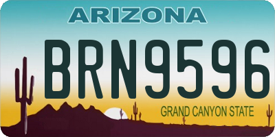 AZ license plate BRN9596