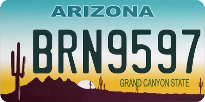 AZ license plate BRN9597