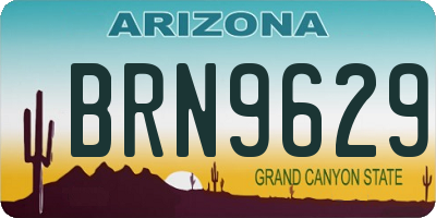 AZ license plate BRN9629