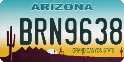 AZ license plate BRN9638