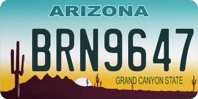AZ license plate BRN9647