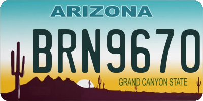 AZ license plate BRN9670