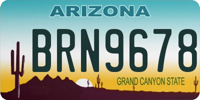 AZ license plate BRN9678