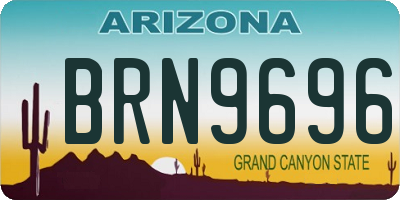 AZ license plate BRN9696