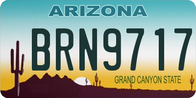 AZ license plate BRN9717