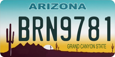 AZ license plate BRN9781