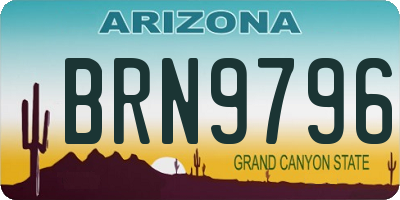 AZ license plate BRN9796