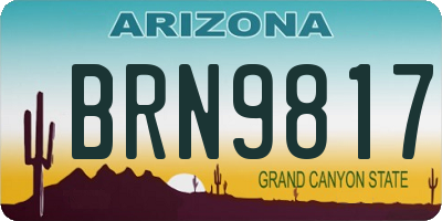 AZ license plate BRN9817