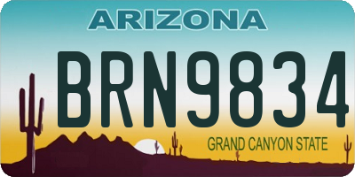 AZ license plate BRN9834