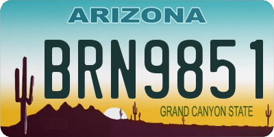 AZ license plate BRN9851