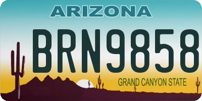 AZ license plate BRN9858